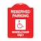 Signmission Reserved Parking Wheelchair W/ Graphic, Red & White Aluminum Sign, 18" x 24", RW-1824-22996 A-DES-RW-1824-22996 - alternate 1
